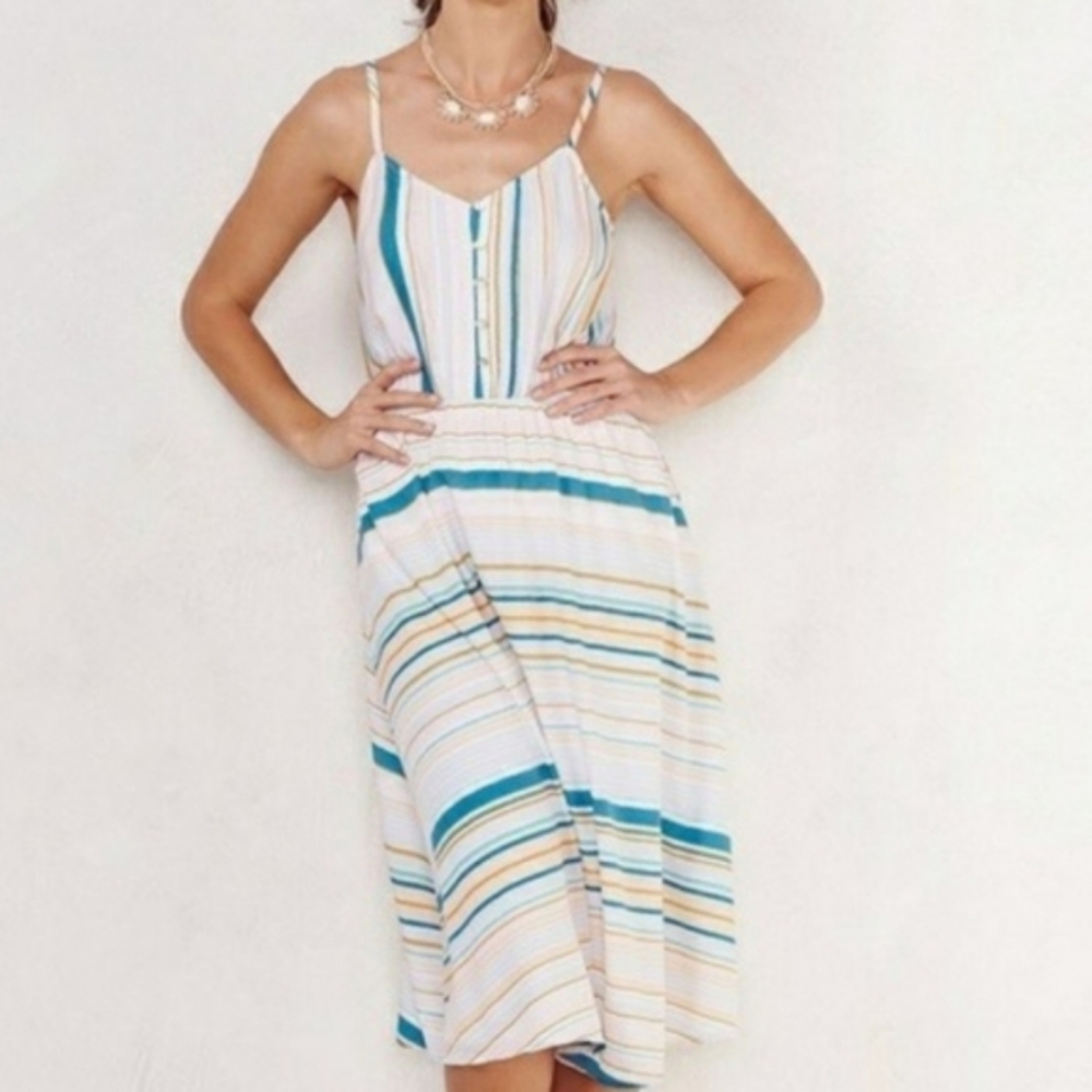 Lauren Conrad Size 2 Multicolored Stripe Spaghetti Strap Sundress
